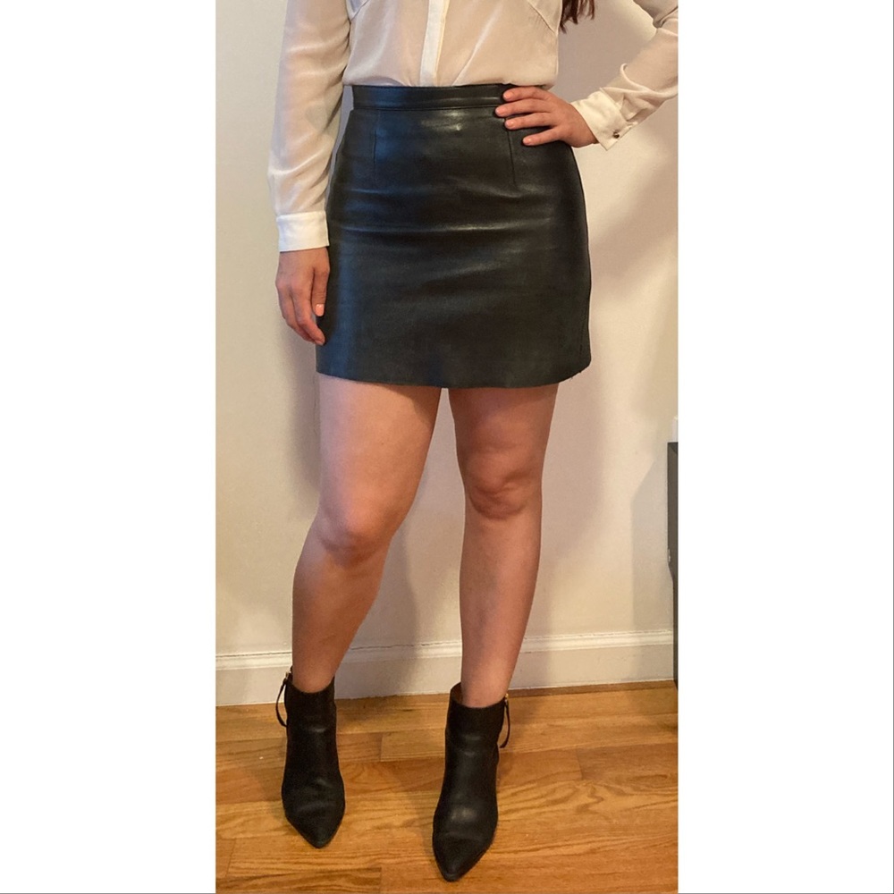 American apparel leather mini skirt